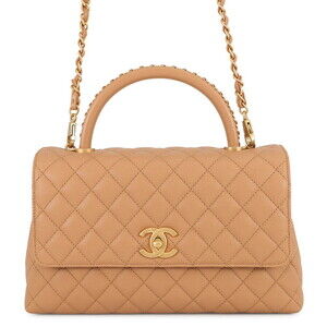 CHANEL Matelasse Handbag with Coco Mark and Handle, Caviar Leather, A92991, 2...